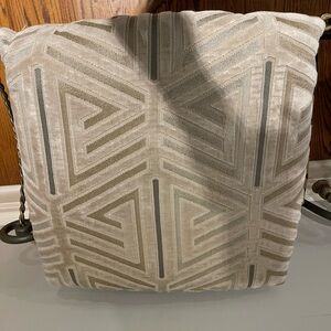 Modern Geometric Beige and Gray Accent Pillow